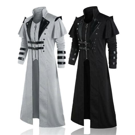 medieval trench coat|Men's Medieval Victorian Steampunk Trench Coat.